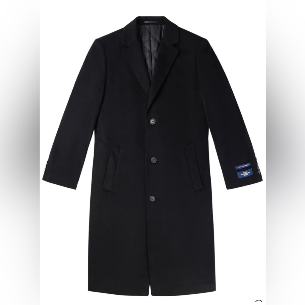 New Hart Schaffner Marx Sheridan Mens Coat In Black Size 46